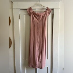 Zara NWT Dusty Rose Midi Fitted Dress